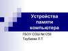 Презентация по информатике на тему _Устройства памяти компьютера _