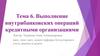 Выполнение внутрибанковских операций кредитными организациями. Тема 6.3