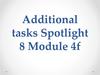 Additional tasks Spotlight