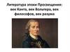 Литература эпохи Просвещения: век Канта, век Вольтера, век философов, век разума