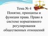 Понятие, принципы и функции права. Право в системе нормативного регулирования общественных отношений