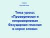 Проверяемая и непроверяемая безударная гласная в корне слова