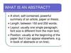 What is the abstract?