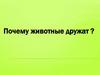 Почему животные дружат ?