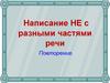 Написание НЕ с разными частями речи. Повторение