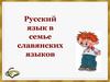 Русский язык в семье славянских языков