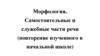 Морфология. Самостоятельные и служебные части речи