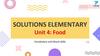 Solutions elementary unit 4: food