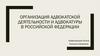 Организация адвокатской деятельности и адвокатуры в Российской Федерации