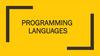 Programming  Languages