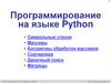 Программирование на языке Python