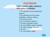 Tourism. Active words: make sentences with active vocabulary