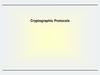 Cryptographic Protocols