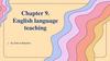 English language teaching. Chapter 9