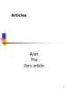 Articles A/an The Zero article