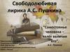Свободолюбивая лирика А.С. Пушкина. Образ лирического героя Пушкина