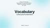 Vocabulary Crime and Punishment