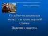 Судебно-медицинская экспертиза транспортной травмы. Падение с высоты