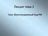 Конституционный Суд РФ. Лекция, тема 3