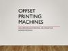 Offset printing machines