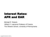 Interest Rates: APR and EAR