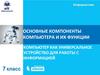 Основные компоненты компьютера и их функции. Компьютер как универсальное устройство для работы с информацией