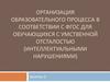 Организация образовательного процесса в соответствии с ФГОС для обучающихся с умственной отсталостью