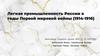 Легкая промышленность России в годы Первой мировой войны (1914-1916)