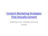Content Marketing Strategies That Actually Convert