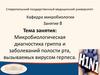 Микробиологическая диагностика гриппа и заболеваний полости рта, вызываемых вирусом герпеса
