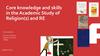 Core knowledge and skills in the Academic Study of Religion(s) and RE