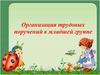 Организация трудовых поручений в младшей группе
