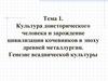 Культура доисторического человека и зарождение цивилизации кочевников в эпоху древней металлургии. Генезис культуры