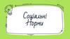 Соціальні норми. Види соціальних норм