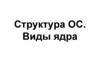 Структура ОС. Виды ядра