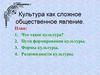 Культура как сложное общественное явление