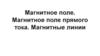 Магнитное поле. Магнитное поле прямого тока. Магнитные линии
