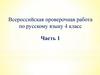 Всероссийская проверочная работа по русскому языку 4 класс