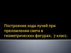 Построение хода лучей при преломлении света в геометрических фигурах (7 класс)
