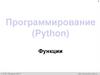 Функции. Программирование (Python)  (9 класс)