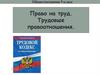 Право на труд. Трудовые правоотношения (Обществознание. 9 класс)