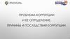 Проблема коррупции и ее определение. Причины и последствия коррупции
