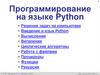 Программирование на языке Python (10 класс)