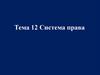 Тема 12. Система права