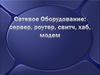 Сетевое оборудование: сервер, роутер, свитч, хаб, модем