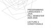 Programming languages 1. java. Fall semester 2025-2026 Lecture 4. Conditionals