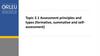 Assessment principles and types (formative, summative and selfassessment)