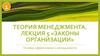 Теория менеджмента. Законы организации. Лекция 5