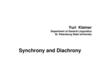 Synchrony and Diachrony