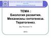 Биология развития. Механизмы онтогенеза. Тератогенез